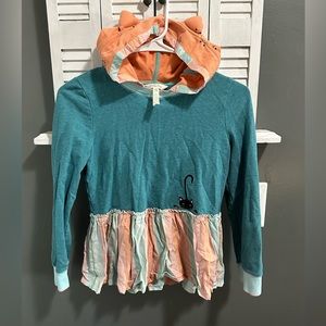 Matilda Jane cat hooded shirt. Adorable size 10 EUC